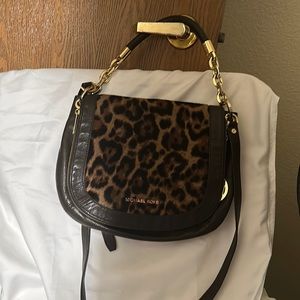 MICHAEL KORS BROWN LAMB LEATHER/GENUINE CALF HAIR FRONT OF BAG